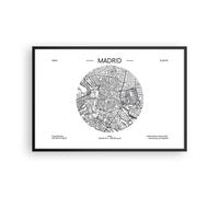 Poster 91x61cm Carta Geografica Madrid Spagna Stampe Immagini Quadri Moderni
