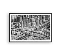 Poster 91x61cm Città grattacieli autostrada Stampe Immagini Quadri Moderni