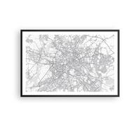 Poster 91x61cm Città mappa Berlino Stampe Immagini Quadri Moderni Murale