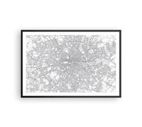 Poster 91x61cm Città mappa Londra Stampe Immagini Quadri Moderni Murale