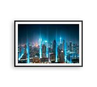 Poster 91x61cm città notte strada Stampe Immagini Quadri Moderni Murale