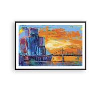 Poster 91x61cm Città Ponte Impasto Stampe Immagini Quadri Moderni Murale