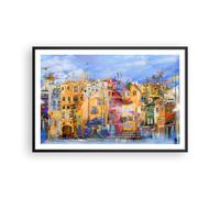 Poster 91x61cm città vecchia casa popolare Stampe Immagini Quadri Moderni Murale