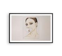 Poster 91x61cm Donna Silenzio Fiore Stampe Immagini Quadri Moderni Murale