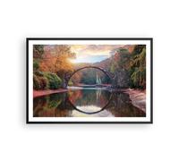 Poster 91x61cm Giardino rododendri ponte Stampe Immagini Quadri Moderni Murale