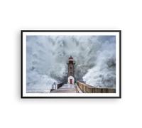 Poster 91x61cm Lanterna Mare Tempesta Stampe Immagini Quadri Moderni Murale