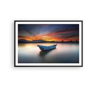 Poster 91x61cm Ovest Il Sole La Barca Stampe Immagini Quadri Moderni Murale