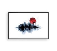 Poster 91x61cm Rosso Sole Cancello Stampe Immagini Quadri Moderni Murale