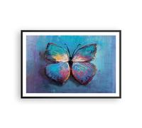 Poster 91x61cm Scritto a mano farfalla blu Stampe Immagini Quadri Moderni Murale