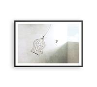 Poster 91x61cm Volo uccello gabbia Stampe Immagini Quadri Moderni Murale