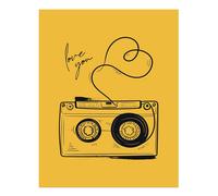 Poster a cassetta retrò Wall Art - Love You Yellow Decor Home Decor