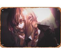 Poster a tema anime Chainsaw Man, Makima (Chainsaw Man), decorazione artistica da parete in metallo, stile retrò, 20,3 x 30,5 cm