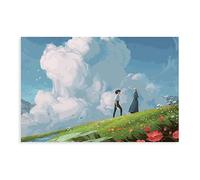 Poster a tema anime con castello in movimento di Howl, poster su tela, decorazione per camera da letto, sport, ufficio, stanza, regalo, senza cornice, 30 x 45 cm