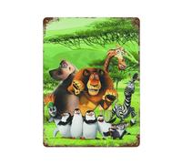 Poster a tema anime del Madagascar, decorazione da parete, poster in metallo, decorazione moderna per bar, 40 x 30 cm