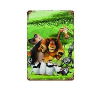 Poster a tema anime del Madagascar, decorazione da parete, poster in metallo, decorazione moderna per bar, 30 x 20 cm