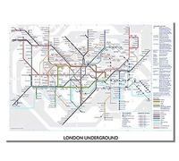 Poster A4 con mappa della metropolitana di Londra - Route - Stampa - Immagine - Art