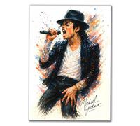 Poster A4 di Michael Jackson Tributo, arte artistica da parete, stile acquerello, ritratto di icona musicale, stampa di spettacoli cantanti