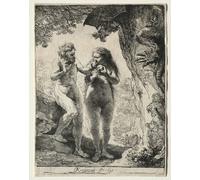 Poster Acquaforte Adamo ed Eva - Retro Biblical Wall Art -...