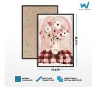 Poster acquerello floreale rosa e bianco vaso e fiori opera d'arte...