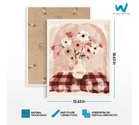 Poster acquerello floreale rosa e bianco vaso e fiori opera d'arte...