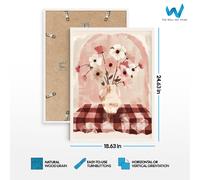 Poster acquerello floreale rosa e bianco vaso e fiori opera d'arte...