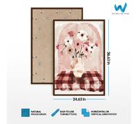 Poster acquerello floreale rosa e bianco vaso e fiori opera d'arte...