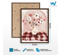 Poster acquerello floreale rosa e bianco vaso e fiori opera d'arte...