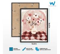 Poster acquerello floreale rosa e bianco vaso e fiori opera d'arte...