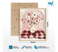 Poster acquerello floreale rosa e bianco vaso e fiori opera d'arte...