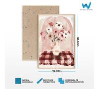 Poster acquerello floreale rosa e bianco vaso e fiori opera d'arte...