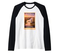 Poster Aereo Vintage Washington D.C. Lincoln USA Arte di Viaggio Maglia con Maniche Raglan