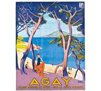 Poster Agay Costa Azzurra Beach Wall Art - 12X16/16X20/18X24/24X36