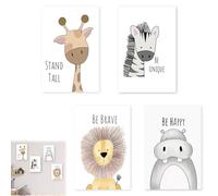 poster animali bambini 4 pezzi decorazioni camera da letto 20x30 cm stampe arte murale per neonati regalo nascita unisex senza cornice