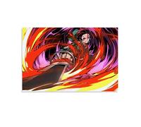 Poster anime Demon Slayer Kamado Tanjirou is Fighting on Fire Poster decorativo su tela, decorazione da parete, soggiorno, camera da letto, 30 x 45 cm