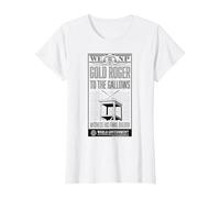 Poster Anime di One Piece Gold Roger To The Gallows Maglietta, Donna, Bianco, XL