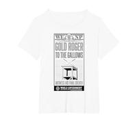 Poster Anime di One Piece Gold Roger To The Gallows Maglietta, Donna Plus-Size, Bianco, 5X