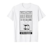 Poster Anime di One Piece Gold Roger To The Gallows Maglietta, Uomo, Bianco, 5XL