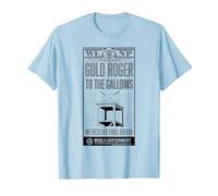 Poster Anime di One Piece Gold Roger To The Gallows Maglietta, Uomo, Celeste, XXL