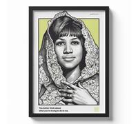 Poster ARETHA FRANKLIN con QR Code Canzone Personalizzata Stampa Artistica 30x40
