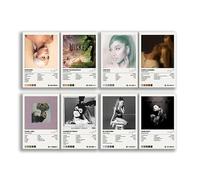 Poster Ariana Grande Album Cover Limited Edition Set di 8 poster senza cornice, 20 x 30 cm, scansionabile, codice canzone, musica, poster estetico per stanza