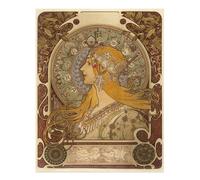 Poster Art da parete Art Nouveau di Alphonse Mucha - Zodiac Premium Quality
