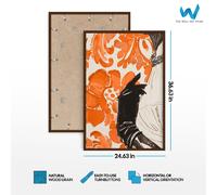 Poster arte da parete floreale nero e arancione moda retrò estetica -...