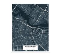 Poster arte da parete mappa della città di Amsterdam - Stampa d'arte...