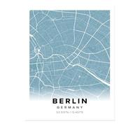 Poster arte da parete mappa della città di Berlino - arredamento urbano...