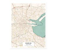 Poster arte da parete mappa della città di Dublino - arredamento casa stile...