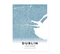 Poster arte da parete mappa della città di Dublino - arredamento urbano...