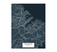 Poster arte da parete Mappa della città di La Valletta Malta - Design...