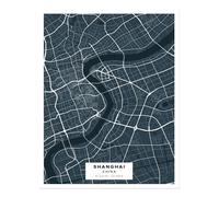Poster arte da parete mappa della città di Shanghai - Stampa d'arte moderna...
