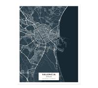 Poster arte da parete mappa della città di Valencia - arredamento urbano...