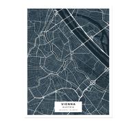 Poster arte da parete mappa della città di Vienna - Design urbano moderno...